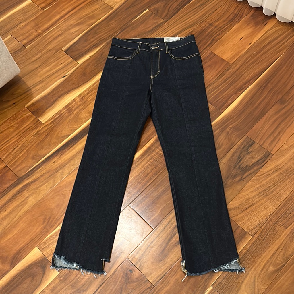 Siwy Hemingway Cropped Front & Back Seamed Jeans In Body Part Dark Wash Size 27